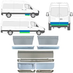 Lamiera di riparazione porta interno ed esterno per Volkswagen Crafter 2005-2017 / Sinistra+Destra / Set 14493