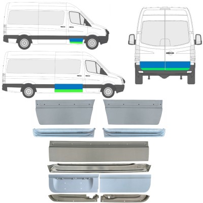 Lamiera di riparazione porta interno ed esterno per Volkswagen Crafter 2005-2017 / Sinistra+Destra / Set 14493