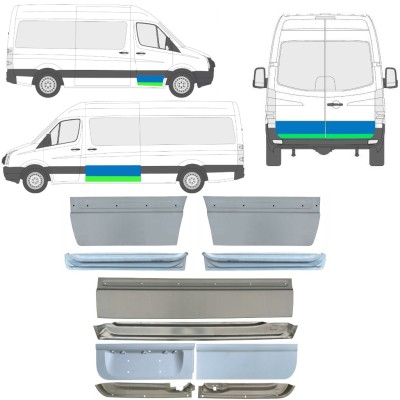 Lamiera di riparazione porta interno ed esterno per Volkswagen Crafter 2005-2017 / Sinistra+Destra / Set 14494