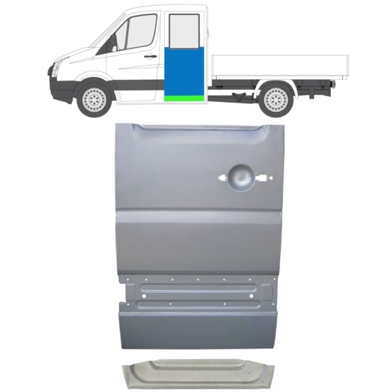 Lamiera di riparazione interno ed esterno porta posteriore per Volkswagen Crafter 2005-2017 / Sinistra / Set 14276