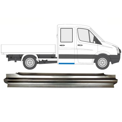 Lamiera di riparazione sottoporta posteriore per Volkswagen Crafter 2005-2017 / Destra 15514