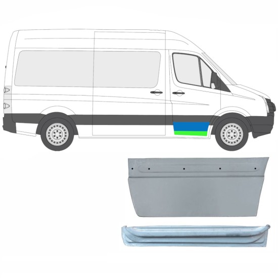 Lamiera di riparazione interno ed esterno porta anteriore per Volkswagen Crafter 2005-2017 / Destra / Set 14028