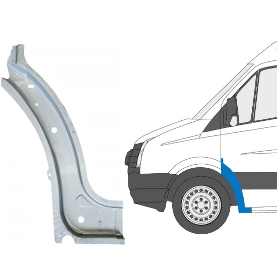 Lamiera di riparazione interno parafango anteriore per Volkswagen Crafter 2005-2017 / Sinistra 15499