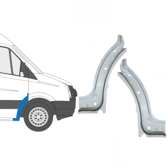 Lamiera di riparazione interno parafango anteriore per Volkswagen Crafter 2005-2017 / Sinistra+Destra / Set 15500