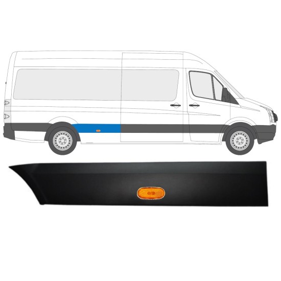 Modanatura laterale parafango posteriore con lampada per Volkswagen Crafter 2005-2017 / Destra / Set 13993