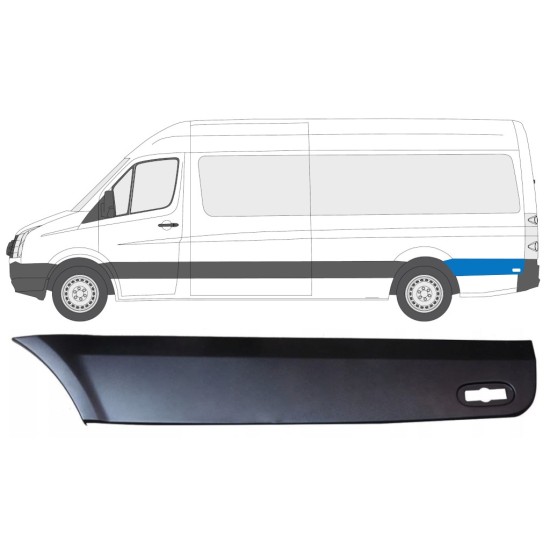 Modanatura laterale parafango posteriore dietro la ruota per Volkswagen Crafter 2005-2017 / Sinistra 13829