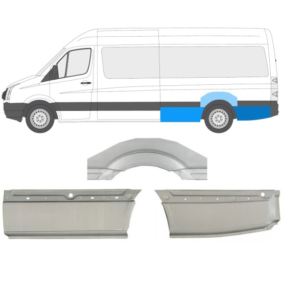 Pannello di riparazione parafango posteriore per Volkswagen Crafter 2005-2017 / Sinistra / Set 13944