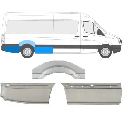 Pannello di riparazione parafango posteriore per Volkswagen Crafter 2005-2017 / Destra / Set 13943