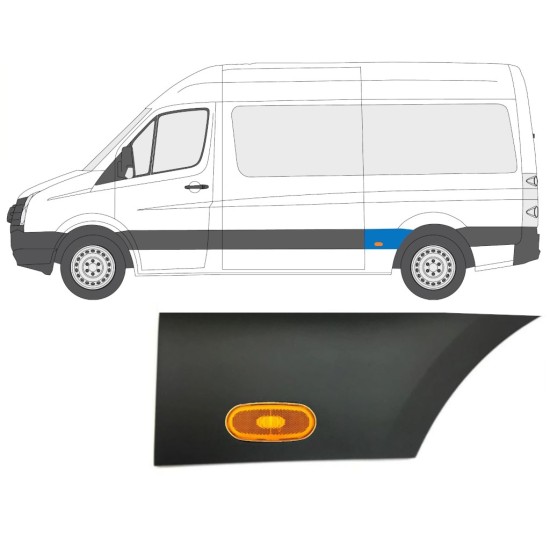 Modanatura laterale parafango posteriore con lampada per Volkswagen Crafter 2005-2017 / Sinistra / Set 14089