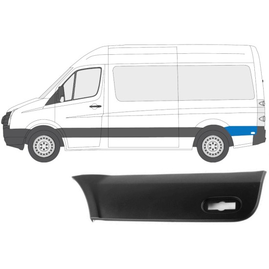Modanatura laterale parafango posteriore dietro la ruota per Volkswagen Crafter 2005-2017 / Sinistra 13690