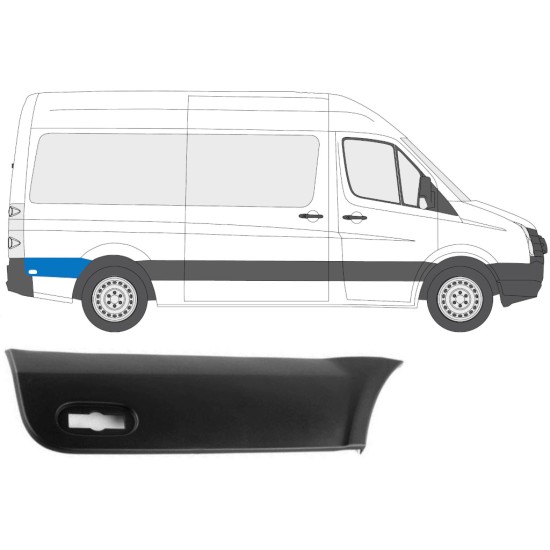 Modanatura laterale parafango posteriore dietro la ruota per Volkswagen Crafter 2005-2017 / Destra 13691