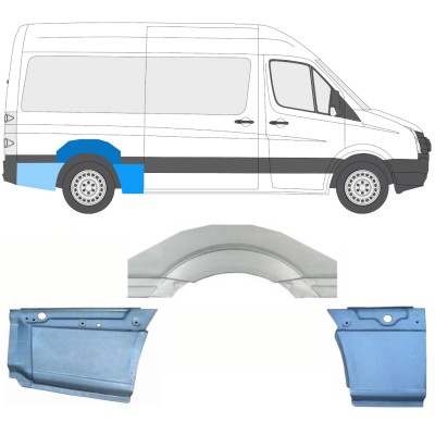 Pannello di riparazione parafango posteriore per Volkswagen Crafter 2005-2017 / Destra / Set 13941