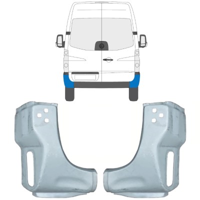 Lamiera di riparazione dell'angolo posteriore per Volkswagen Crafter 2005-2017 / Sinistra+Destra / Set 15507