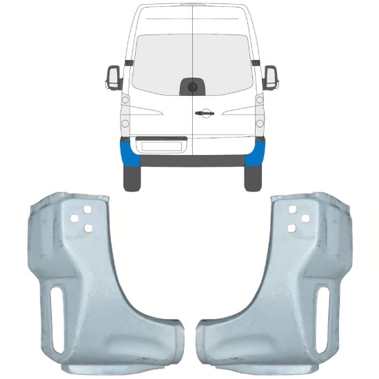 Lamiera di riparazione dell'angolo posteriore per Volkswagen Crafter 2005-2017 / Sinistra+Destra / Set 15507
