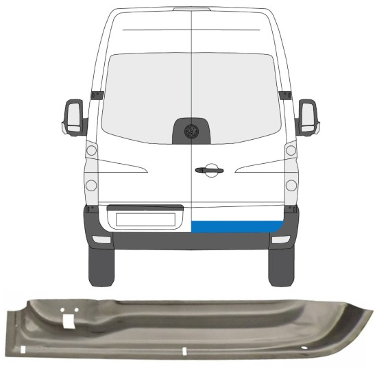 Pannello di riparazione porta posteriore per Volkswagen Crafter 2005-2017 / Destra 13439