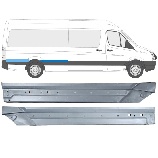 Pannello di riparazione parafango posteriore per Volkswagen Crafter 2005-2017 / Destra / Set 14499