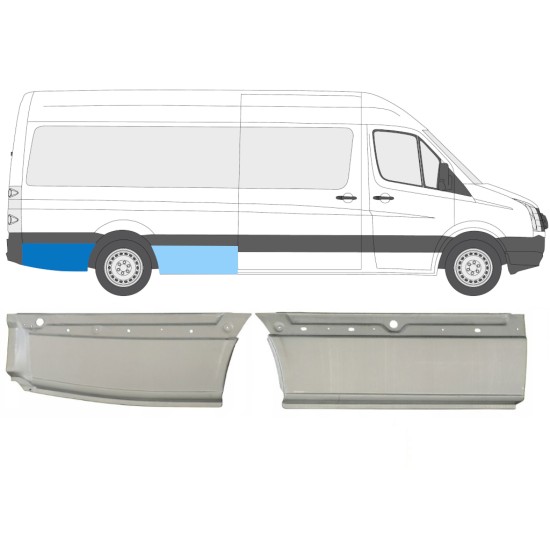 Pannello di riparazione parafango posteriore per Volkswagen Crafter 2005-2017 / Destra / Set 14128