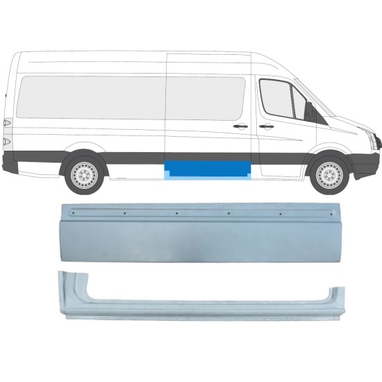 Pannello di riparazione porta scorrevole per Volkswagen Crafter 2005-2017 / Destra / Set 14013