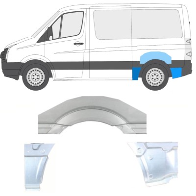 Pannello di riparazione parafango posteriore per Volkswagen Crafter 2005-2017 / Sinistra / Set 14205