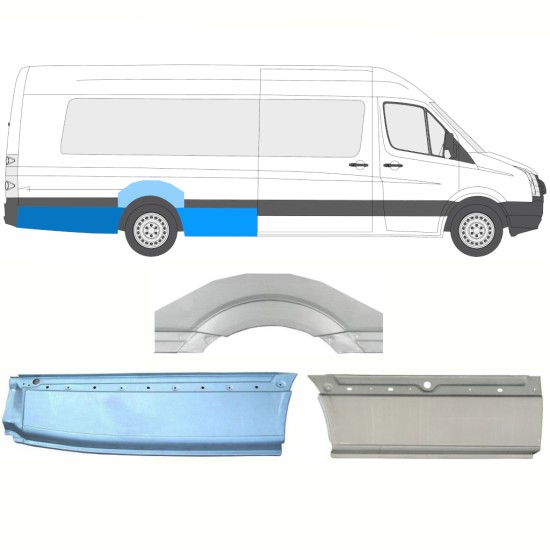 Pannello di riparazione parafango posteriore per Volkswagen Crafter 2005-2017 / Destra / Set 13945