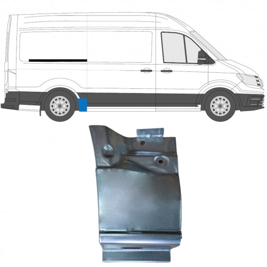 Pannello di riparazione parafango posteriore per Volkswagen Crafter / MAN THE 2017- / MWB / Destra 11601