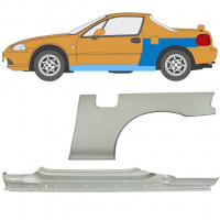 Lamiera di riparazione completo sottoporta e parafango posteriore per Honda Civic CRX Del Sol 1992-1998 / Sinistra 11144