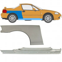 Lamiera di riparazione completo sottoporta e parafango posteriore per Honda Civic CRX Del Sol 1992-1998 / Destra 11143