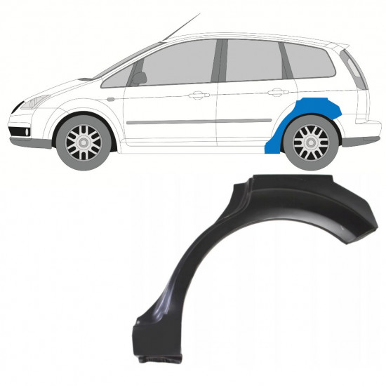 Pannello di riparazione parafango posteriore per Ford Focus C-MAX 2003-2007 / Sinistra 7691