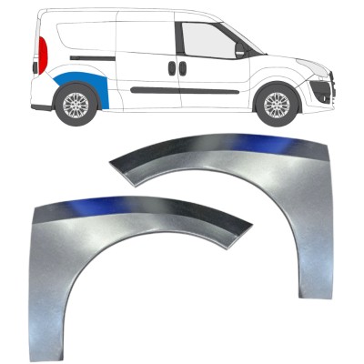 Pannello di riparazione parafango posteriore per Fiat Doblo 2010-2022 / Sinistra+Destra / Set 15038