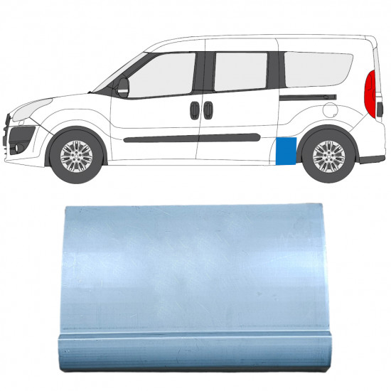 Pannello di riparazione parafango posteriore per Fiat Doblo 2010- / Opel Combo D Maxi / Sinistra 12750