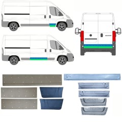 Lamiera di riparazione porta interno ed esterno per Fiat Ducato 2006-2025 / Sinistra+Destra / Set 12634