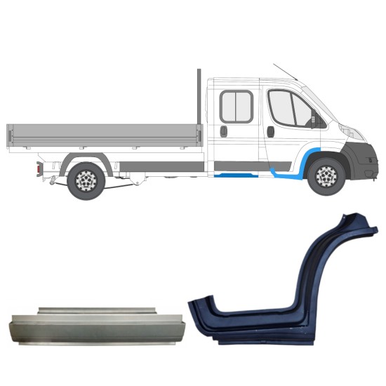 Set di pannelli di riparazione per Fiat Ducato 2006-2014 / Destra / Doppia cabina / 14796 Set di pannelli di riparazione per Fiat Ducato 2006-2014 / Destra / Doppia cabina / 14796