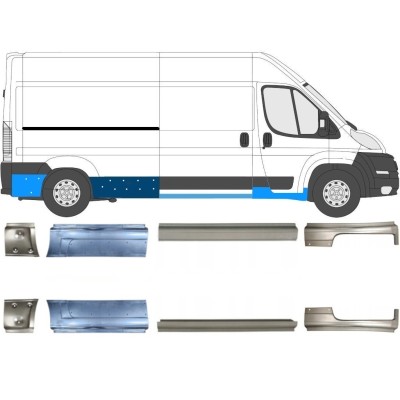 Pannello di riparazione sottoporta lamiera per Fiat Ducato 2006-2026 / Sinistra+Destra / Set 10887