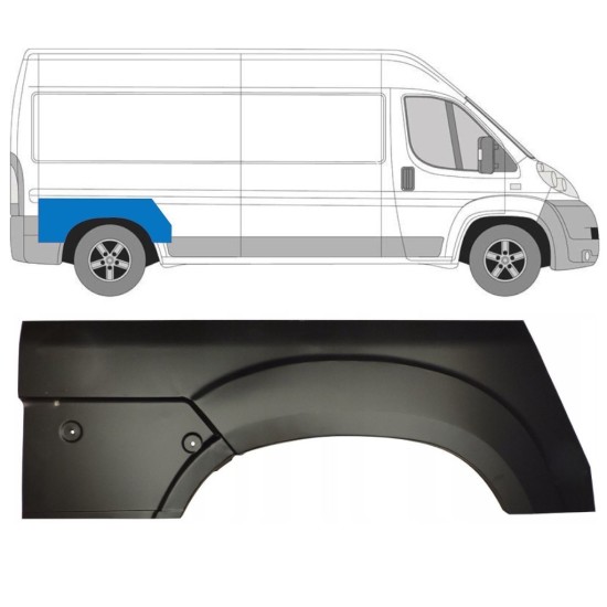 Pannello di riparazione parafango posteriore per Fiat Ducato 2006-2014 / Destra 12983