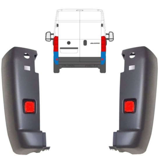 Angolo paraurti con catarifrangente per Fiat Ducato 2006-2018 / Sinistra+Destra / Set 9935
