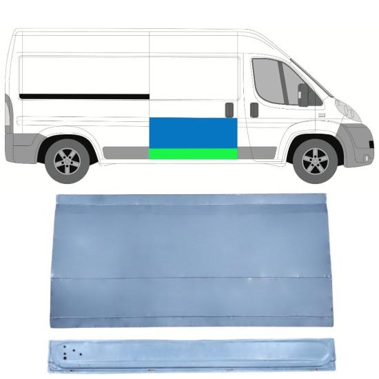 Pannello di riparazione esterno inferiore porta scorrevole per Fiat Ducato 2006-2014 / Destra / Set 14823 Pannello di riparazione esterno inferiore porta scorrevole per Fiat Ducato 2006-2014 / Destra / Set 14823