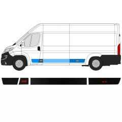 Set di modanature laterali per Peugeot Boxer 2018- / Sinistra / 14423