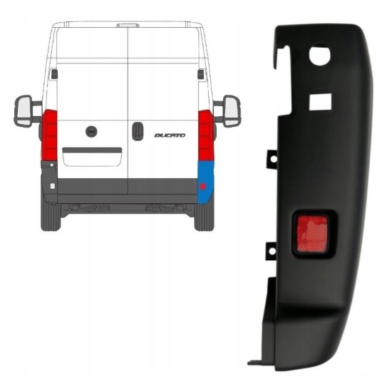 Angolo paraurti posteriore 180 gradi per Fiat Ducato 2018- / Destra 15204