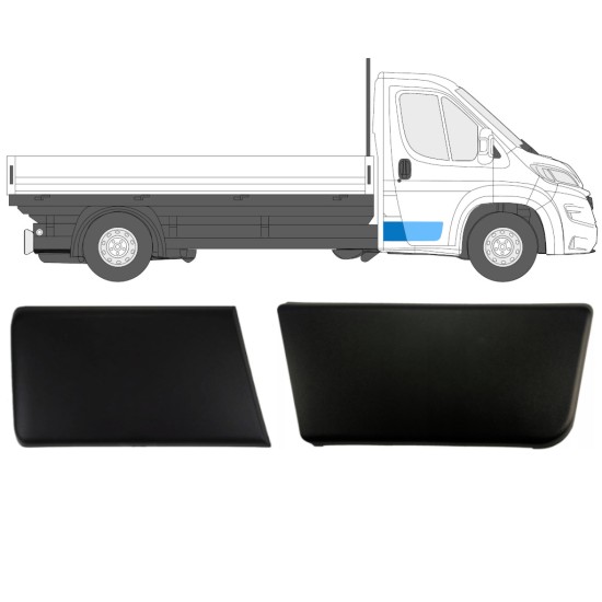 Set di modanature laterali per cabina singola per Fiat Ducato 2018- / Destra / Cabina singola / 14808
