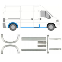 Pannello di riparazione sottoporta e parafango posteriore per Fiat Ducato 1994-2006 / Set 11518