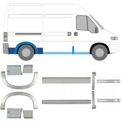 Pannello di riparazione sottoporta e parafango posteriore per Fiat Ducato 1994-2006 / Set 11523
