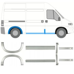 Pannello di riparazione sottoporta e parafango posteriore per Fiat Ducato 1994-2006 / Set 11517