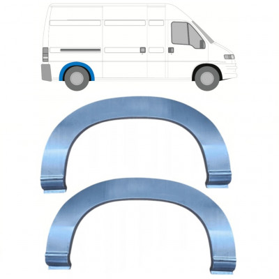 Pannello di riparazione parafango posteriore per Fiat Ducato Boxer Relay 1994- / Sinistra = Destra (simmetrico) / Set 10096