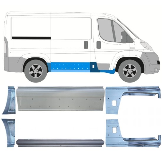 Set di pannelli di riparazione per Fiat Ducato 2006-2014 / Sinistra+Destra / 14813 Set di pannelli di riparazione per Fiat Ducato 2006-2014 / Sinistra+Destra / 14813