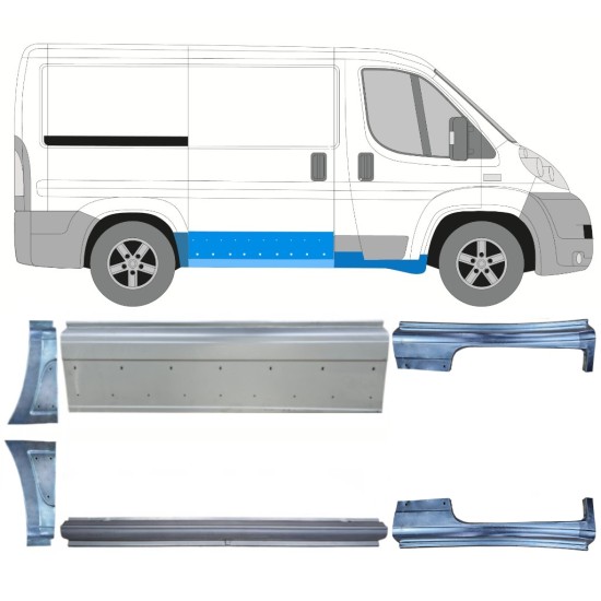 Set di pannelli di riparazione per Fiat Ducato 2006-2014 / Sinistra+Destra / 14812 Set di pannelli di riparazione per Fiat Ducato 2006-2014 / Sinistra+Destra / 14812