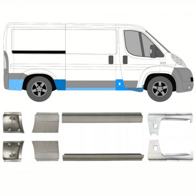 Pannello di riparazione sottoporta lamiera per Fiat Ducato 2006- / Sinistra+Destra / Set 10884