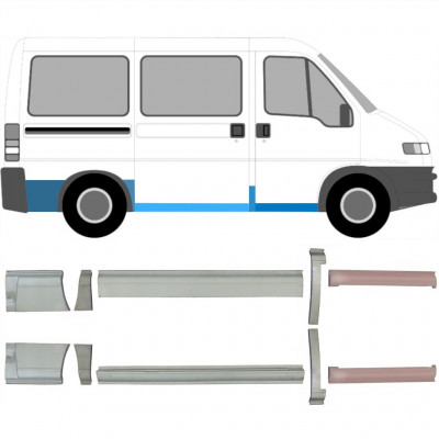 FIAT DUCATO BOXER RELAY 1994-2006 PANNELLO DI RIPARAZIONE DELLA SOGLIA POSTERIORE ALA / SET DI 10