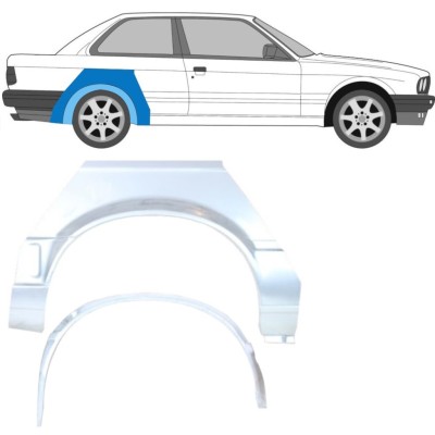 Pannello di riparazione interno ed esterno parafango posteriore per BMW 3 E30 1987-1994 / Destra / Set 10851