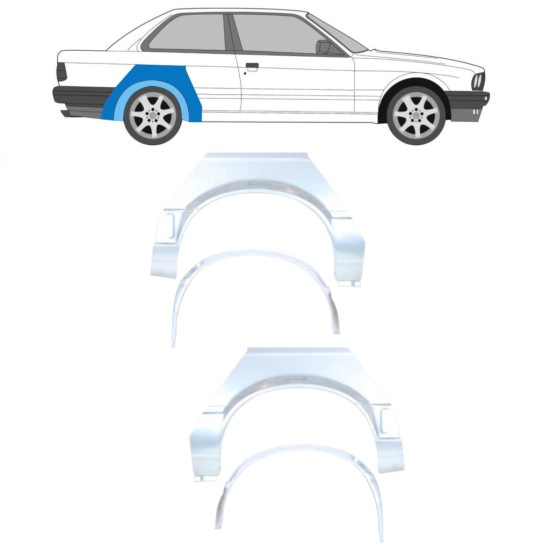 Pannello di riparazione interno ed esterno parafango posteriore per BMW 3 E30 1987-1994 / Set 10853