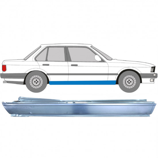 BMW 3 E30 1982-1994 4-PORTA COMPLETO PANNELLO DI RIPARAZIONE DELLA SOGLIA / DESTRA